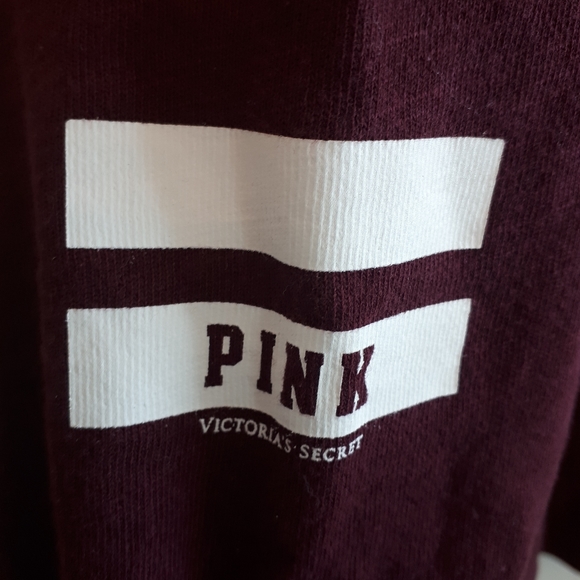 PINK long sleeve top burgundy - Picture 4 of 5